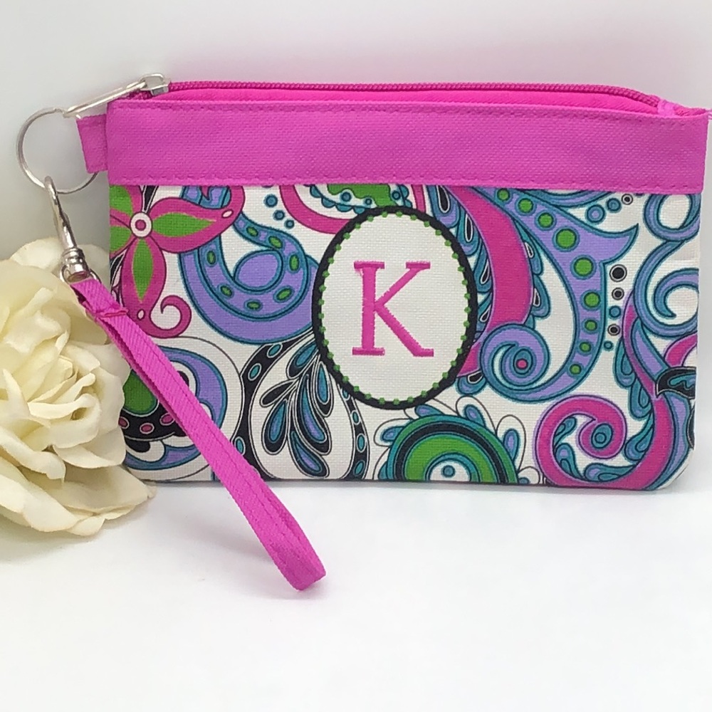 Initial wristlet bag